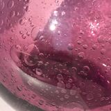 Bubble mouth blown glass vase Biot style height 22cm