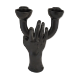 Hand-sculptured candlestick signed Jean Marais - Vallauris - Cocteau