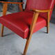 Fauteuil en skaï rouge années 60