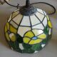 Antique stained glass and tin pendant light