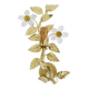 Vintage Italian gold wall sconce with glass flowers, 1970s