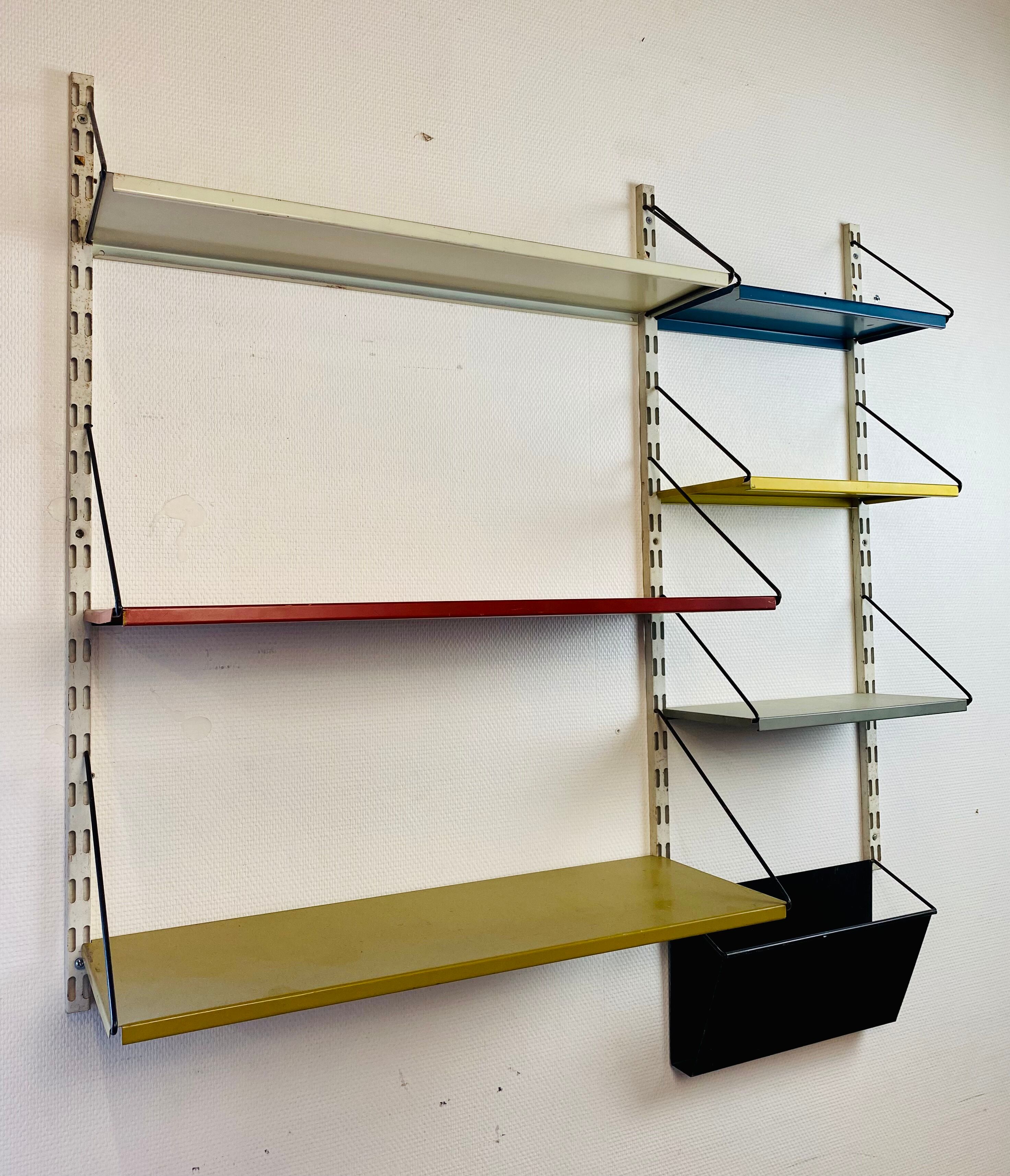 Shelf system, wall, metal, Pilastro edition.