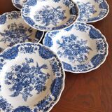 12 assiettes creuses anglaises Ridgway "Windsor" bleu