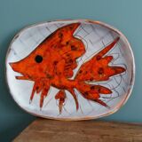 Plate signed Monique Brunner, Pansier, Pottery of the Aquarius, Vallauris