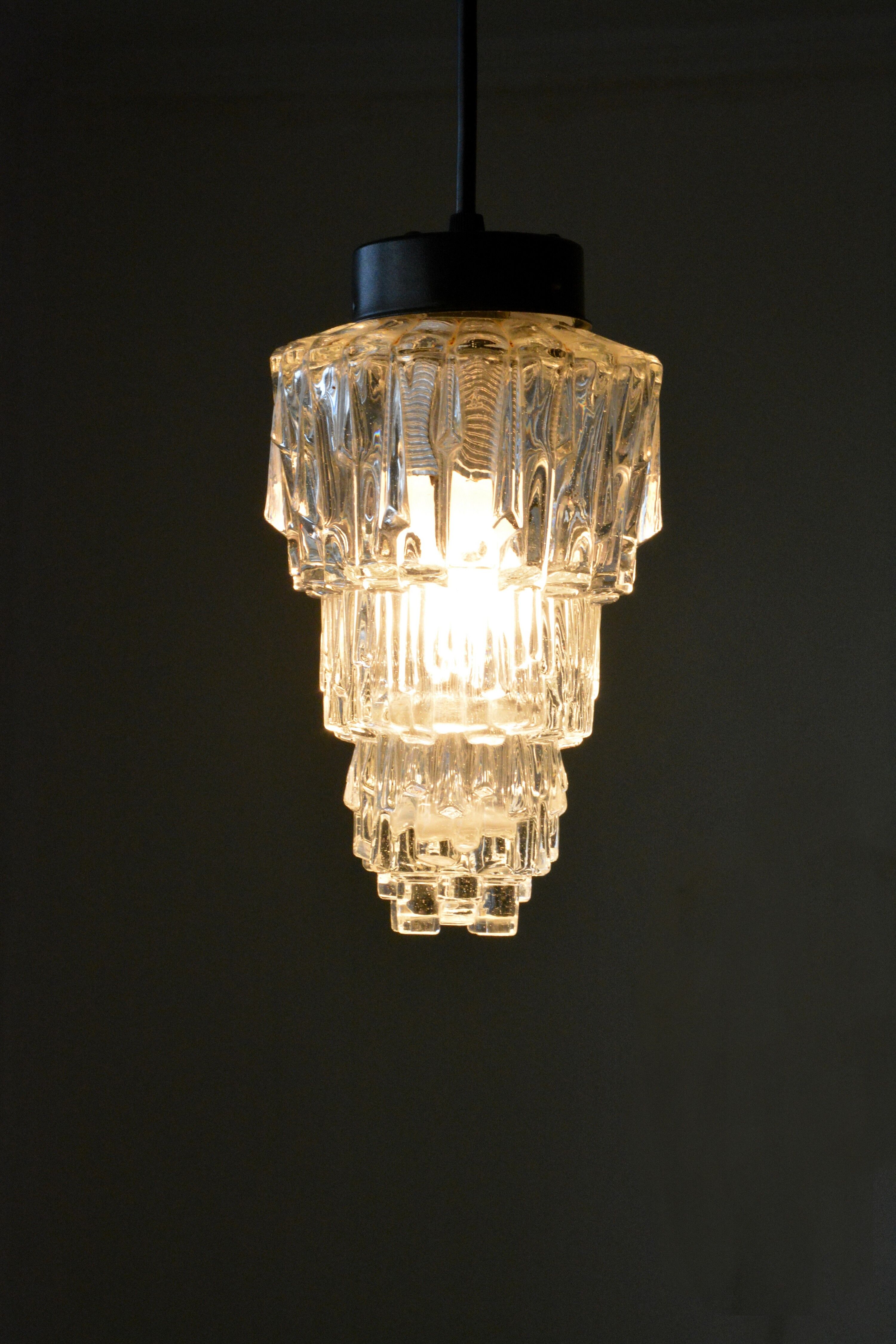 Glashütte Limburg hanging lamp, 60s