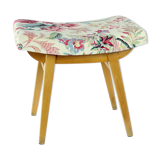 Tabouret mid century en chêne et lin, Ton Tchécoslovaquie années 1960
