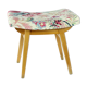 Tabouret mid century en chêne et lin, Ton Tchécoslovaquie années 1960