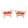Sgabelli Art Deco in wood, ottone and pelle, Italia, anni '30, set of 2