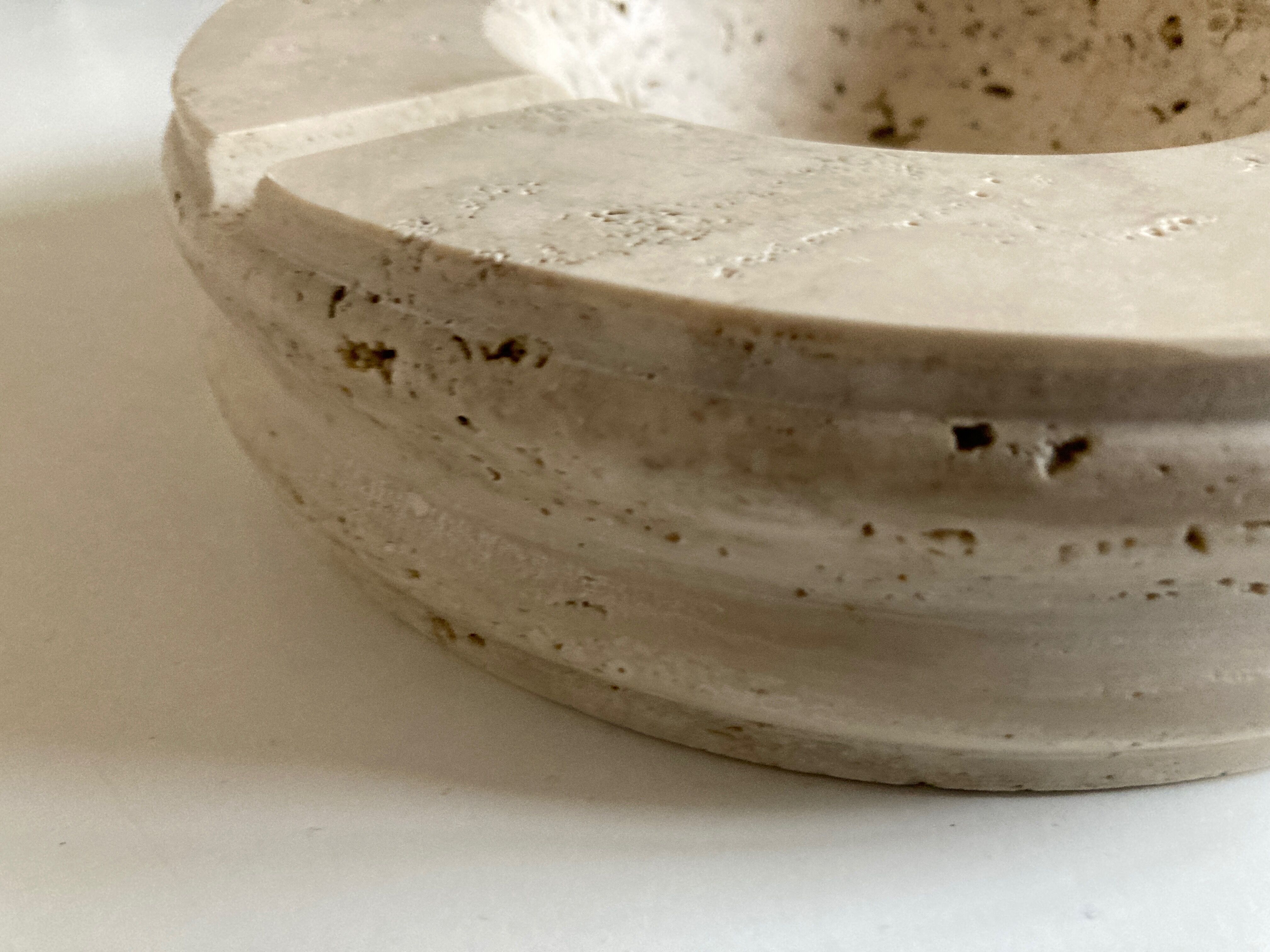 Travertine ashtray XXXL Italian neoclassical work 1970