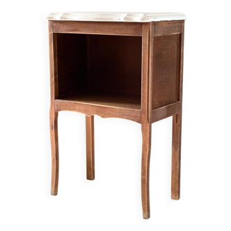 Vintage White and Wood Bedside Table