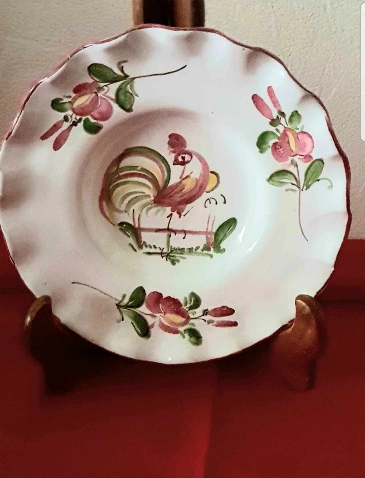 Small decorative wall plate, rooster decor