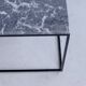 Table basse carrée en marbre gris emperdor l90xp90xh40, piètement noir.