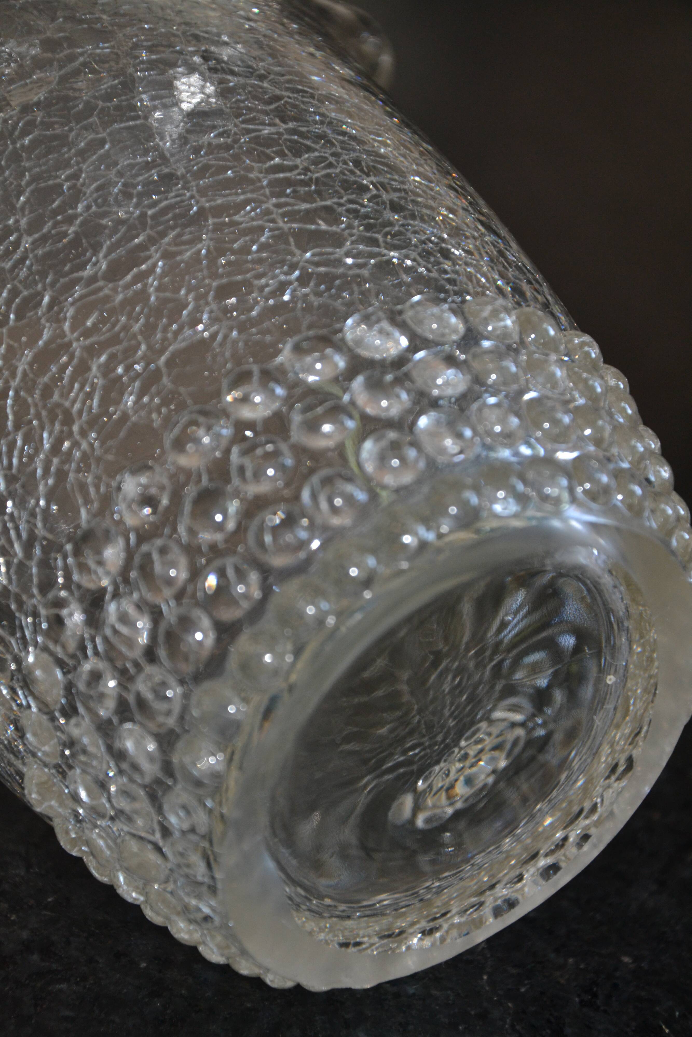 Special crackled glass pitcher with spikes
