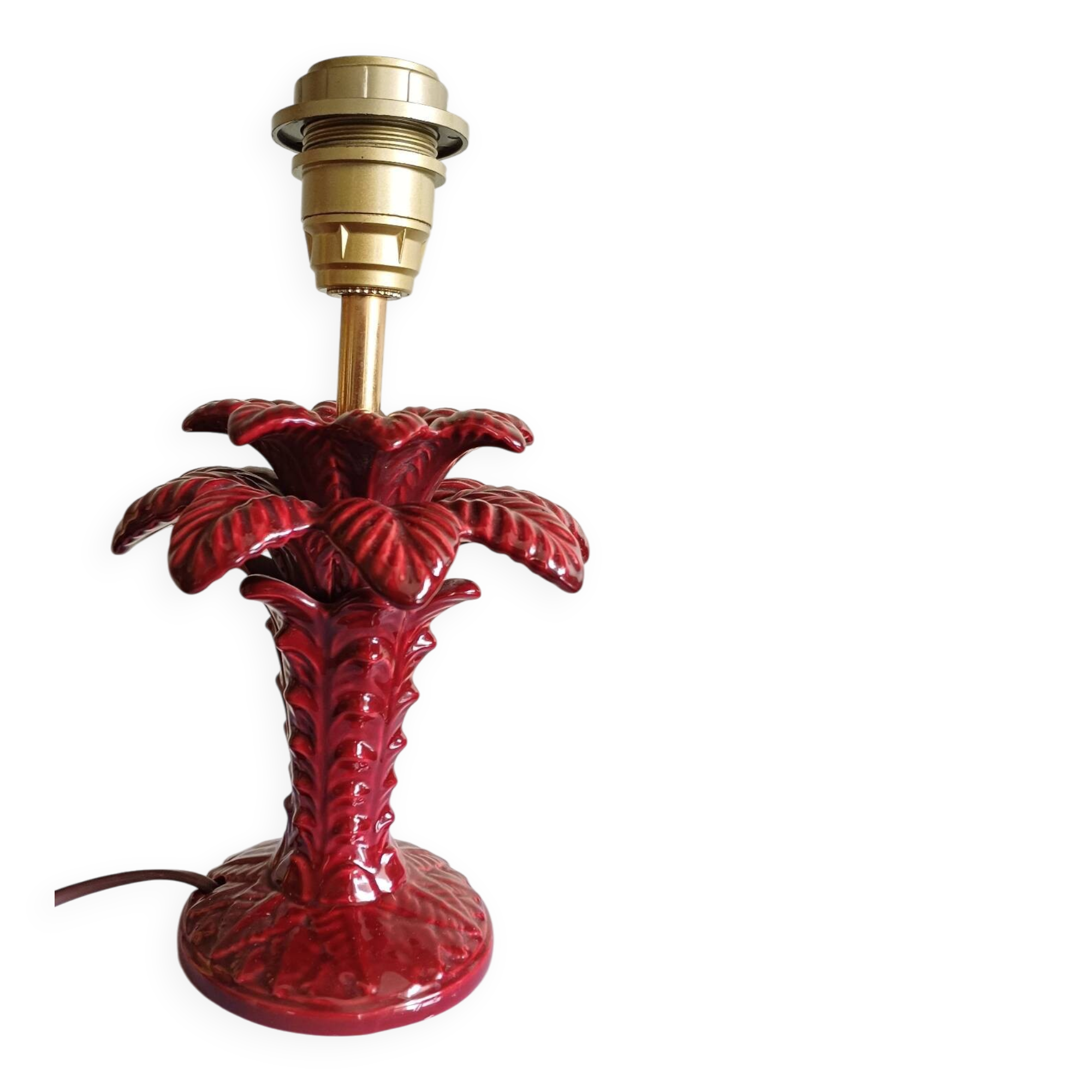 Pied de lampe palmier céramique