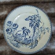 20 mismatched antique flat plates in ironstone