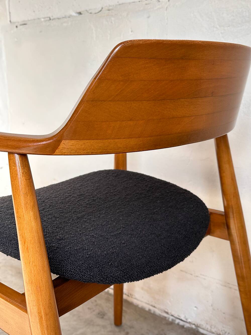 Set of 4 Model 411 armchairs in solid beech, Hartmut Lohmeyer, Wilkahn