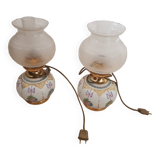 Pair of porcelain lamps
