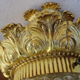 Glass and brass globe chandelier