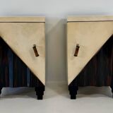 Paire de tables de nuit Art Déco italiennes attribuées à Gaetano Borsani, années 1930.