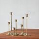 Vintage scandinavian candlesticks in brass by massiv messing, 1960s, set of 7