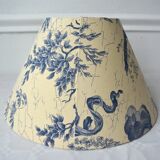 Blue toile de Jouy lampshade, antique Diane chasseresse