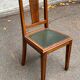 Art Deco chair in solid oak wood and green leather