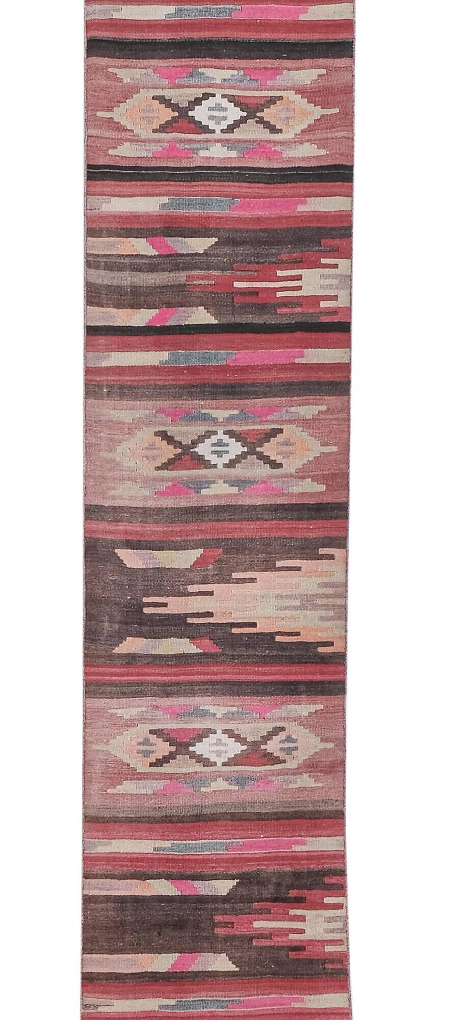 Vintage Turkish hallway rug 75x638 cm