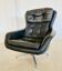 Vintage Danish swivel chair in black leather by Bramin