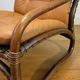 Vintage rattan armchair with leather cushions from 1970