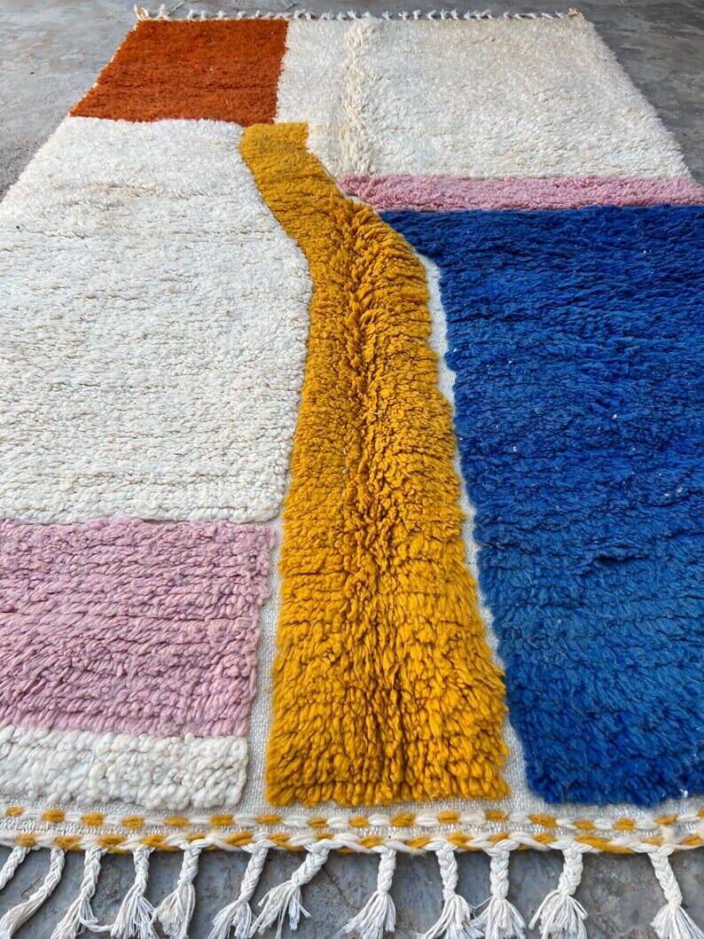 Handmade pure wool rug, size 100 x 200 cm
