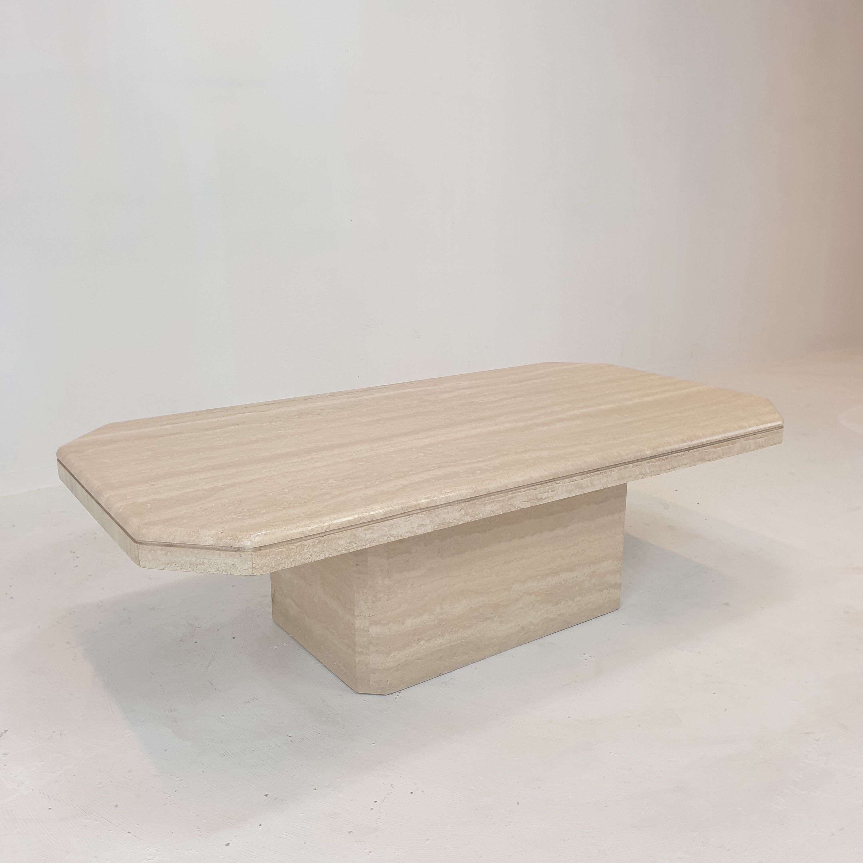 Italian travertine coffee table, 1980's