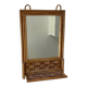 Vintage rattan tablet mirror