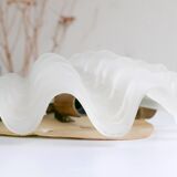 Pair of glass and brass sconces shell, 70 years