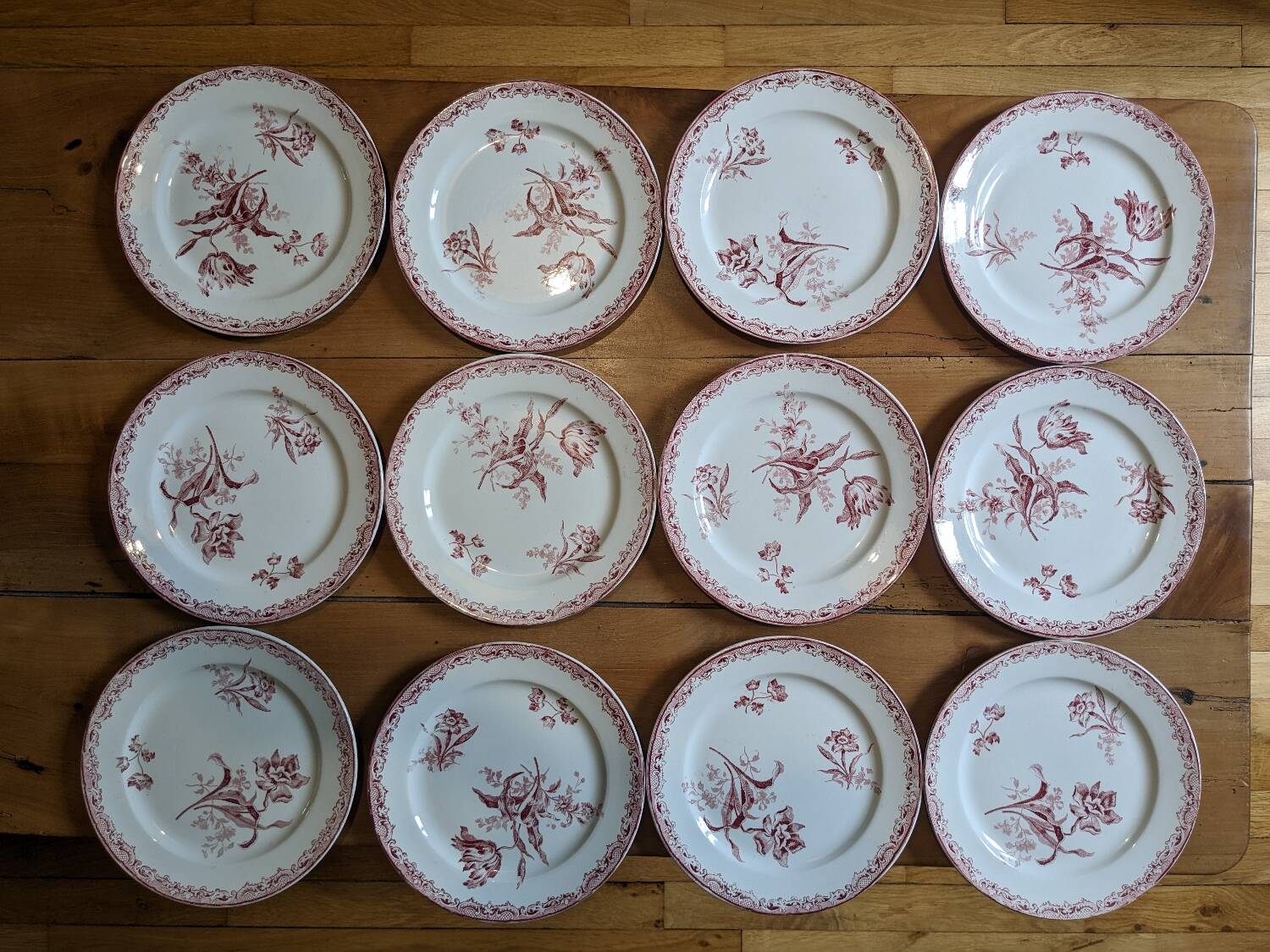 12 assiettes à dessert Sarreguemines Fontanges
