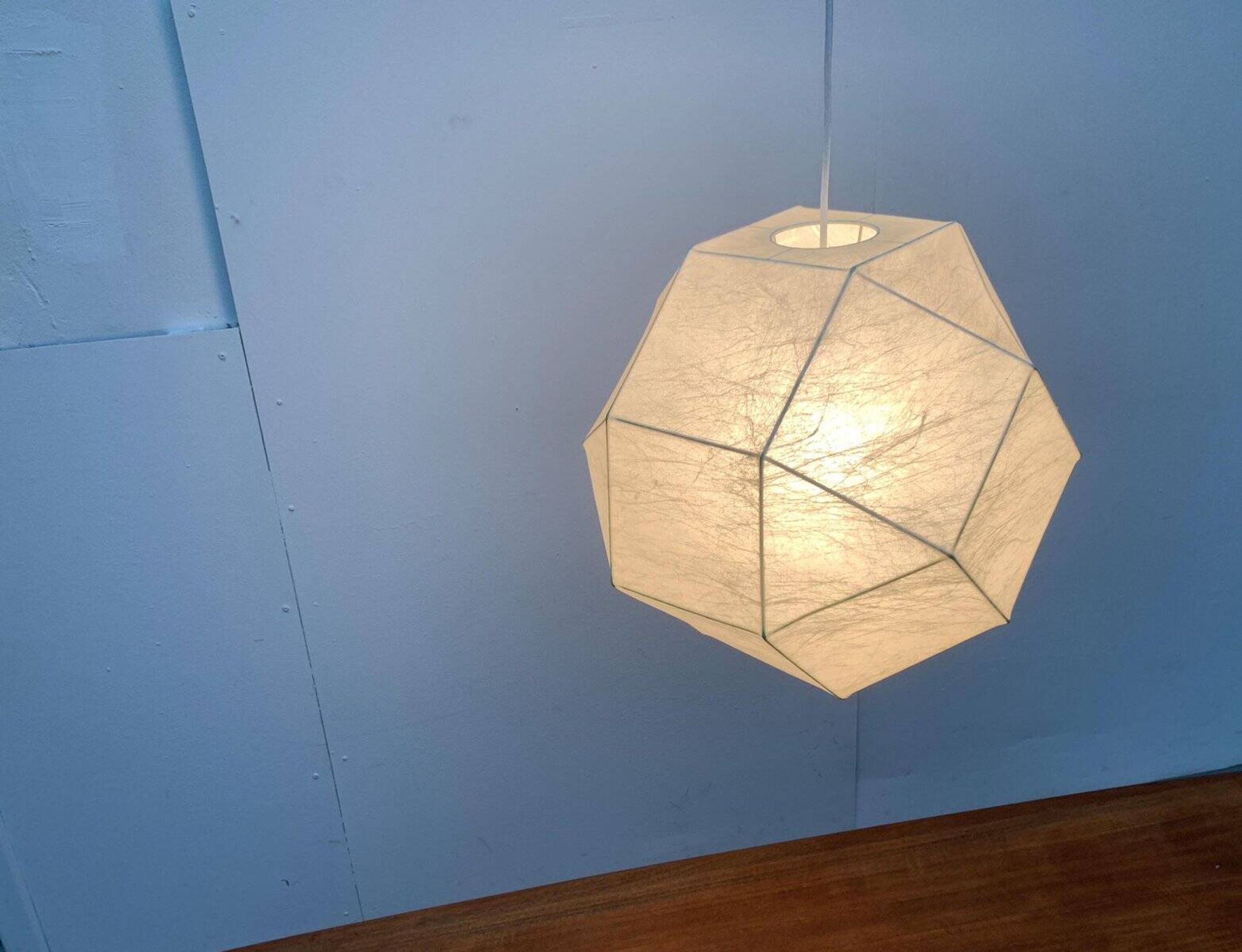 German cocoon pendant lamp from the mid-century by Goldkant Leuchten, Wuppertal.
