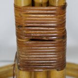 Chunky large bamboo rattan coat rack, 1960s