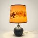 Lampe vintage en grès céramique bleu lavande - abat-jour fleurs séchées
