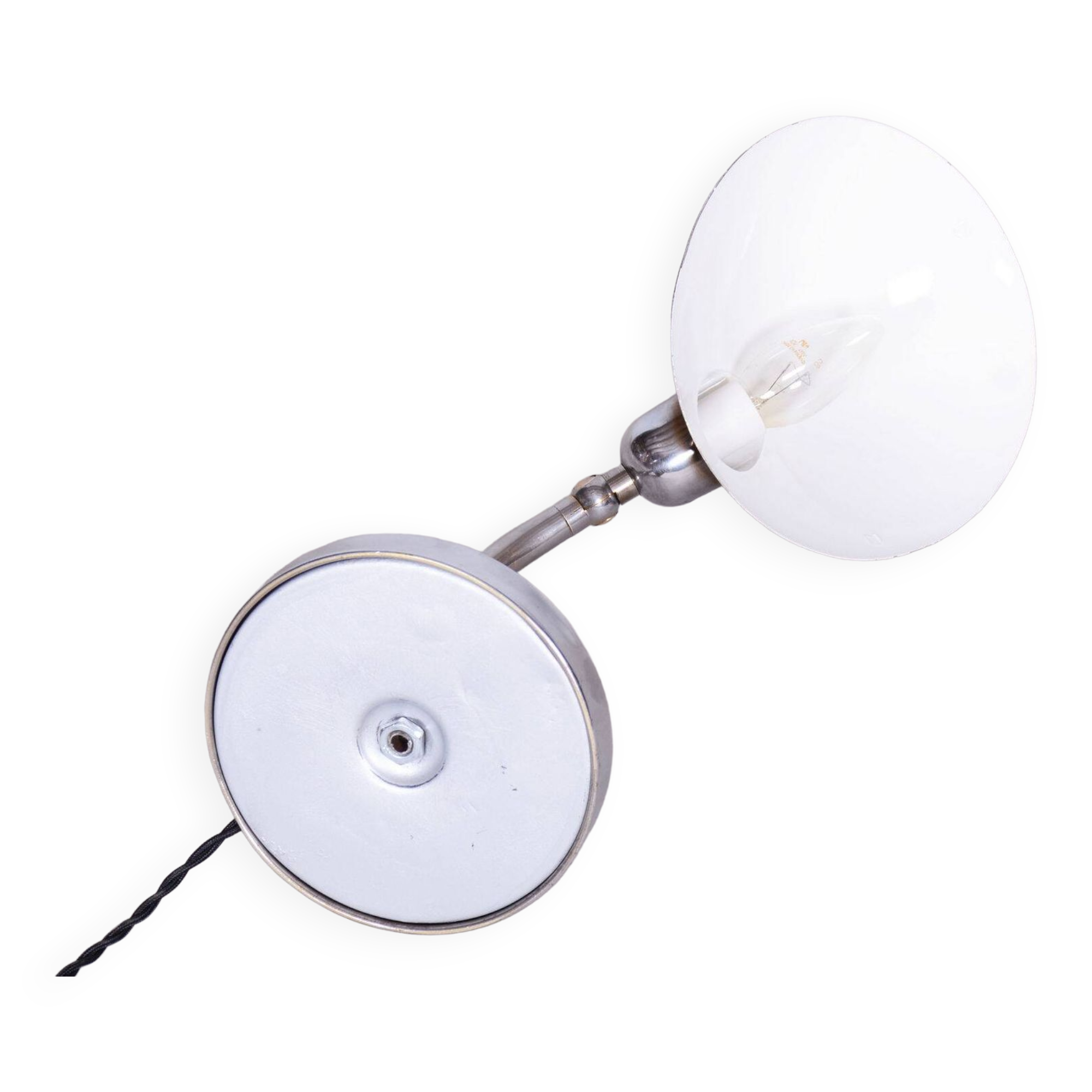 Restored Bauhaus Chrome Table Lamp, Franta Anyz, New Electrification, Czechia, 1920s