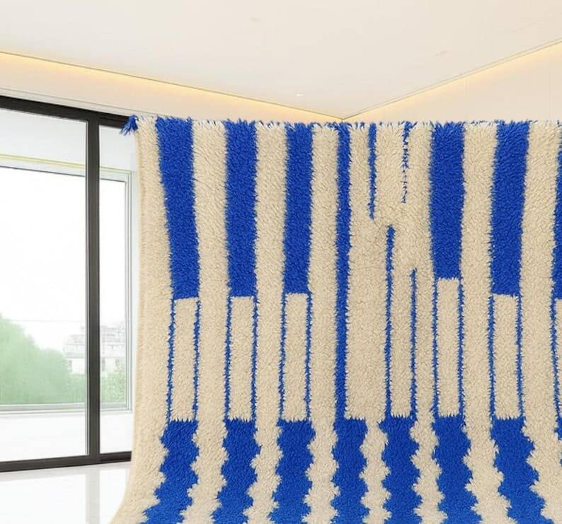 Beni Ourain Berber rug in wool, size 1.5/2.5 m.