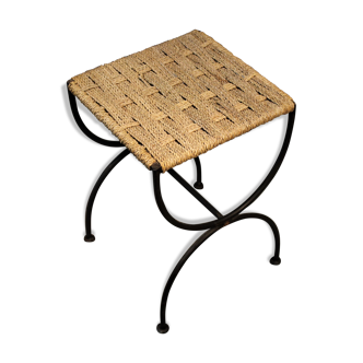 Tabouret métal & corde 1950