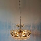 Crystal brass chandelier with 7 levels, attributed to Palwa, 1970s.