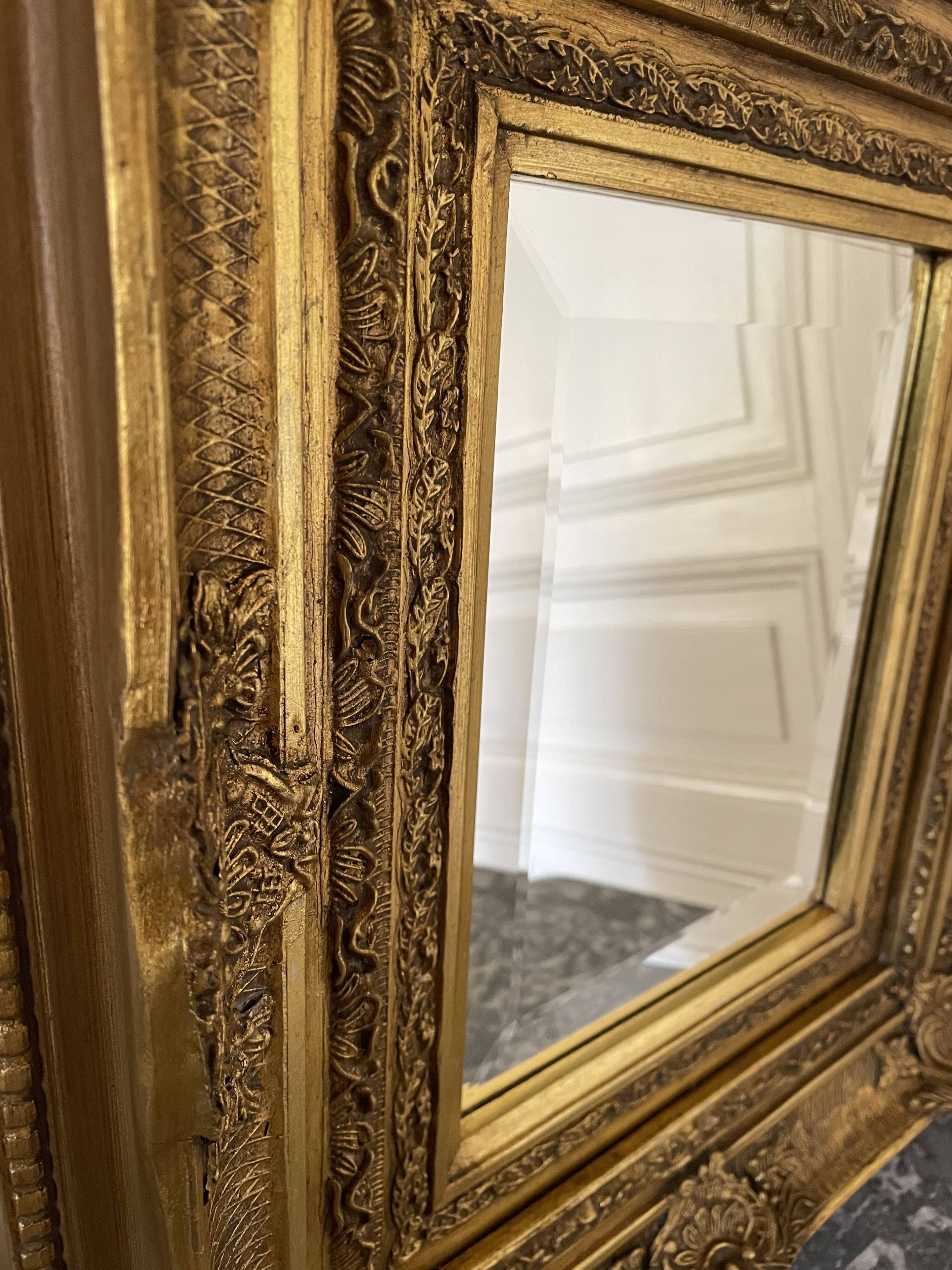 Gilded resin mirror Louis XV H47 X L42 style