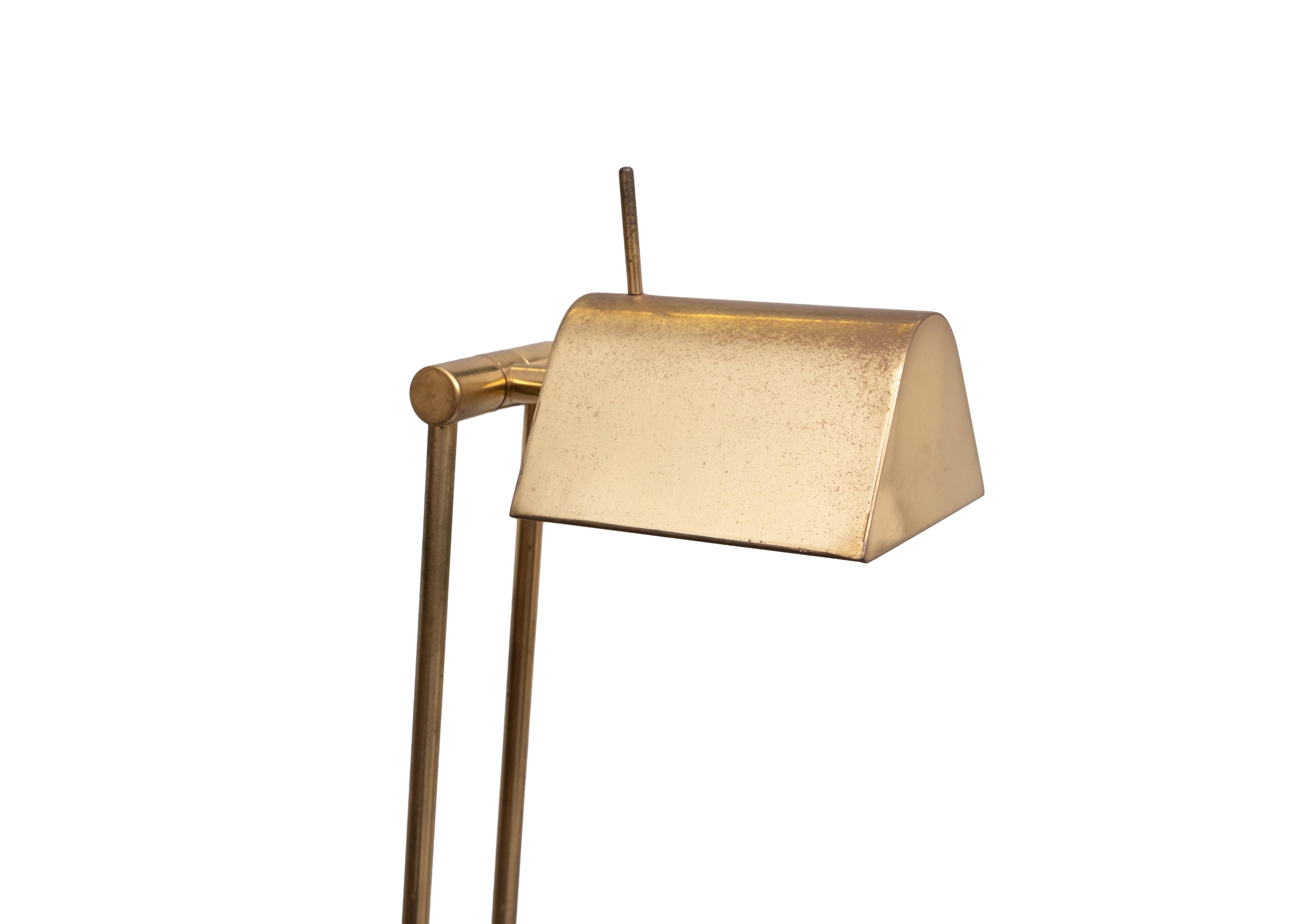 Hillebrand Brass counter balance floor lamp 1980s Germany