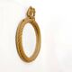 Large oval mirror in rope with pediment, 64cm x 56.5cm.