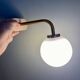 Vintage globe wall lamp in white opaline