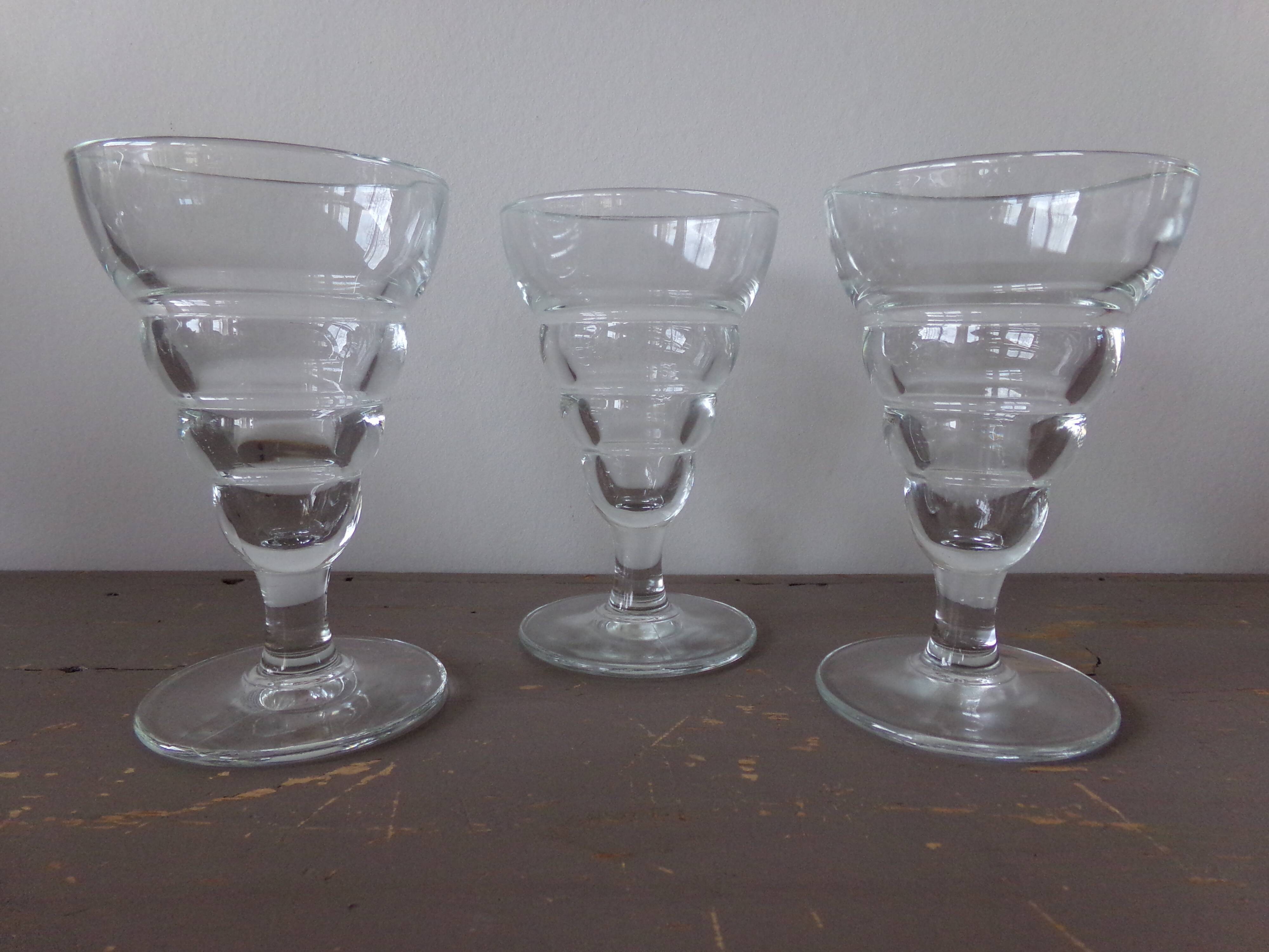 Old glasses from the clairet France glassworks