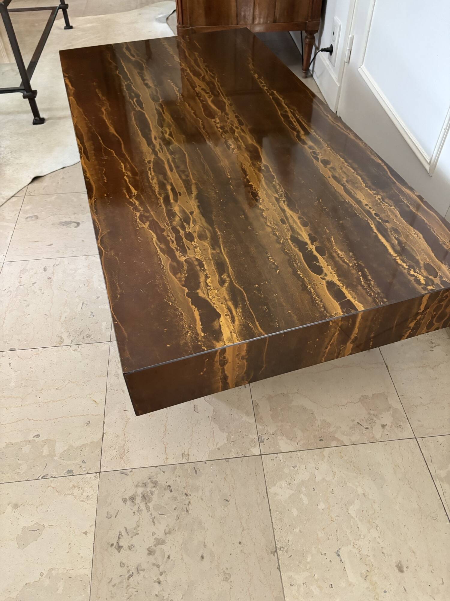 vintage coffee table from the 1970s known as Solar Eruption by Lefevre Roset