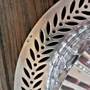 Plateau apéritif style art déco métal argenté et verre, 5 compartiments