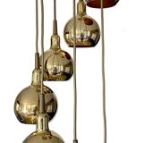Large vintage pendant lamp gilded with fine gold