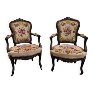 Paire de fauteuils style - vers 1850